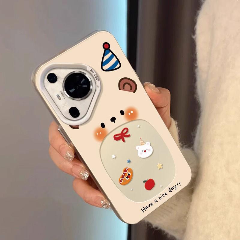 

Applicable to Huawei PURA70 mobile phone case, new high-end P70Ultra women s fashion fun POR+ silicone huawei pura70ultra