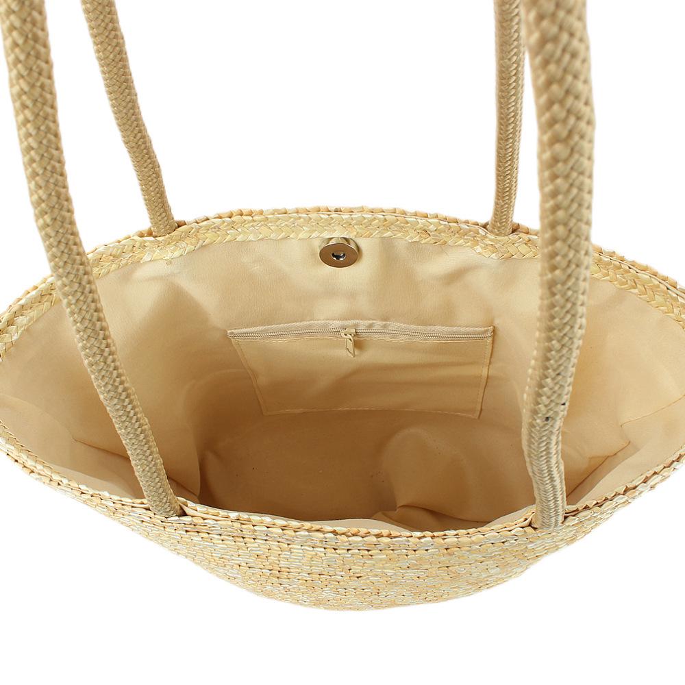 2025 Summer Women's Large Capacity Woven Straw Beach Shoulder Bag