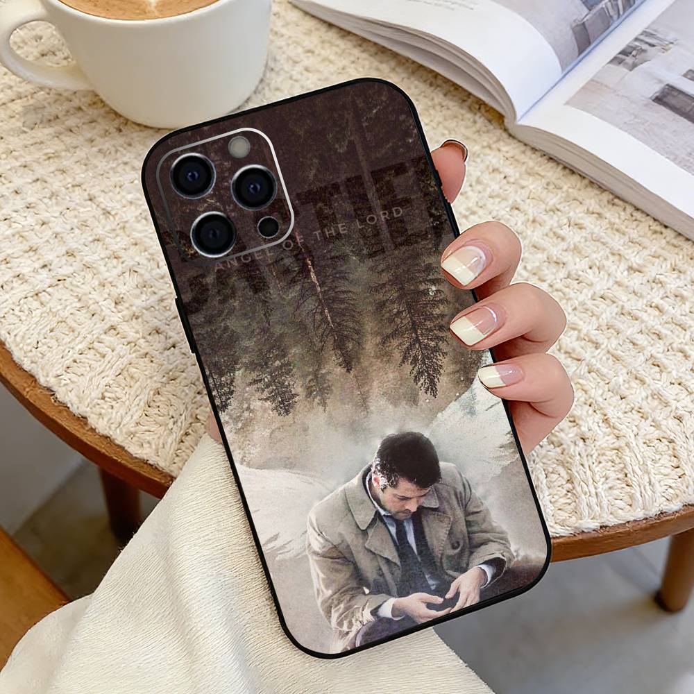 S-Supernatural Dean Castiel-L Phone Case For iPhone 17,16,15,14,13,12,11 Plus,Pro Max,XS,Soft Silicone Black Cover iPhone15Pro
