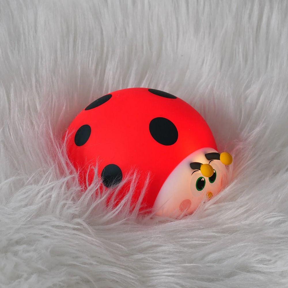 Type-C Rechargeable Ladybug Night Light Touch Control Silicone Table Lamp Bedroom