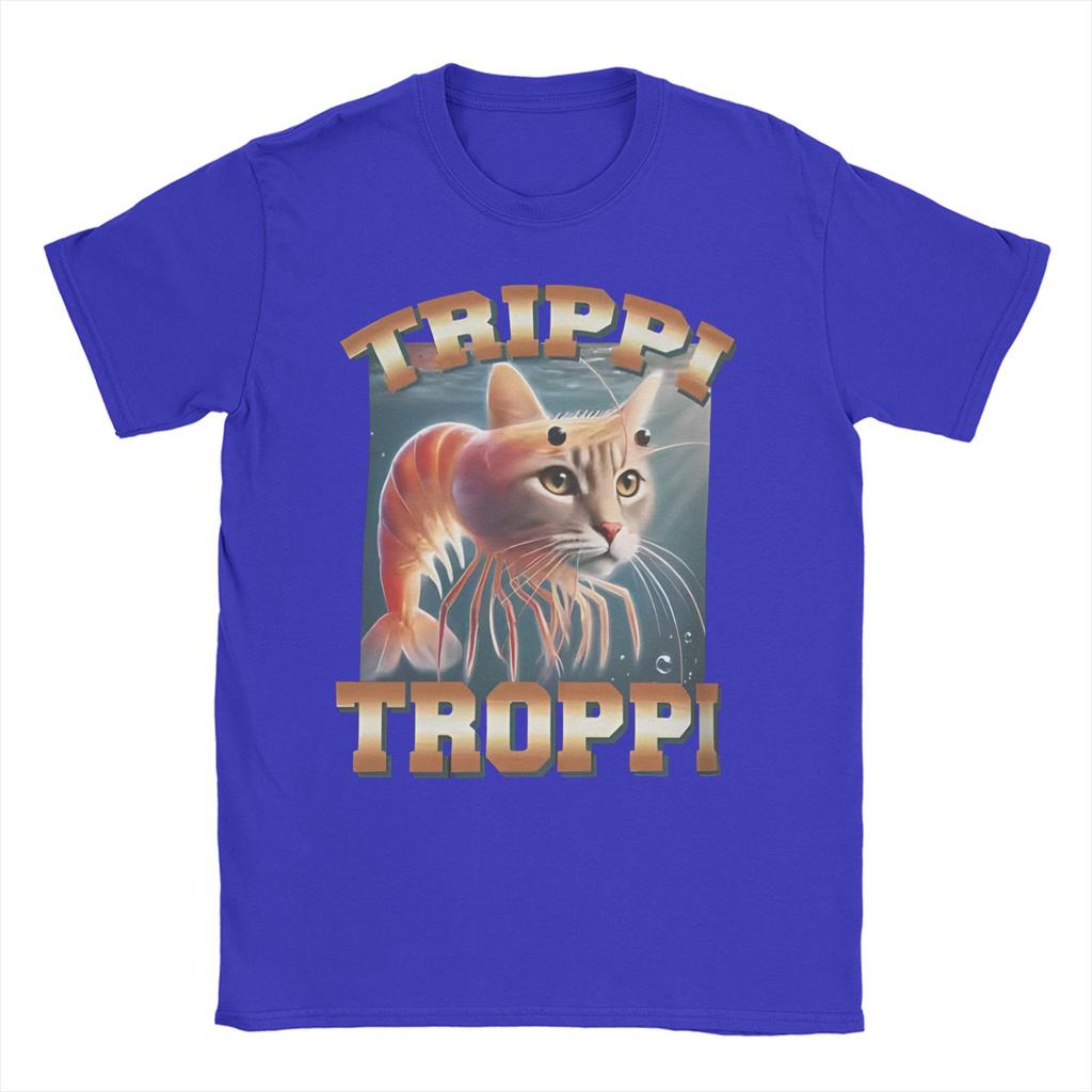 Men's TRIPPI TROPPI T Shirts Italian Brainrot Meme Cotton Clothes Casual Short Sleeve O Neck Tee Shirt