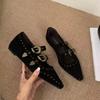 Fashion Designer Summer New Women Loafers Flats Pointed Toe Shoes Fashion Sandals Elegant 2025 Casual Sport Shoes Buckle Woman Sneakers