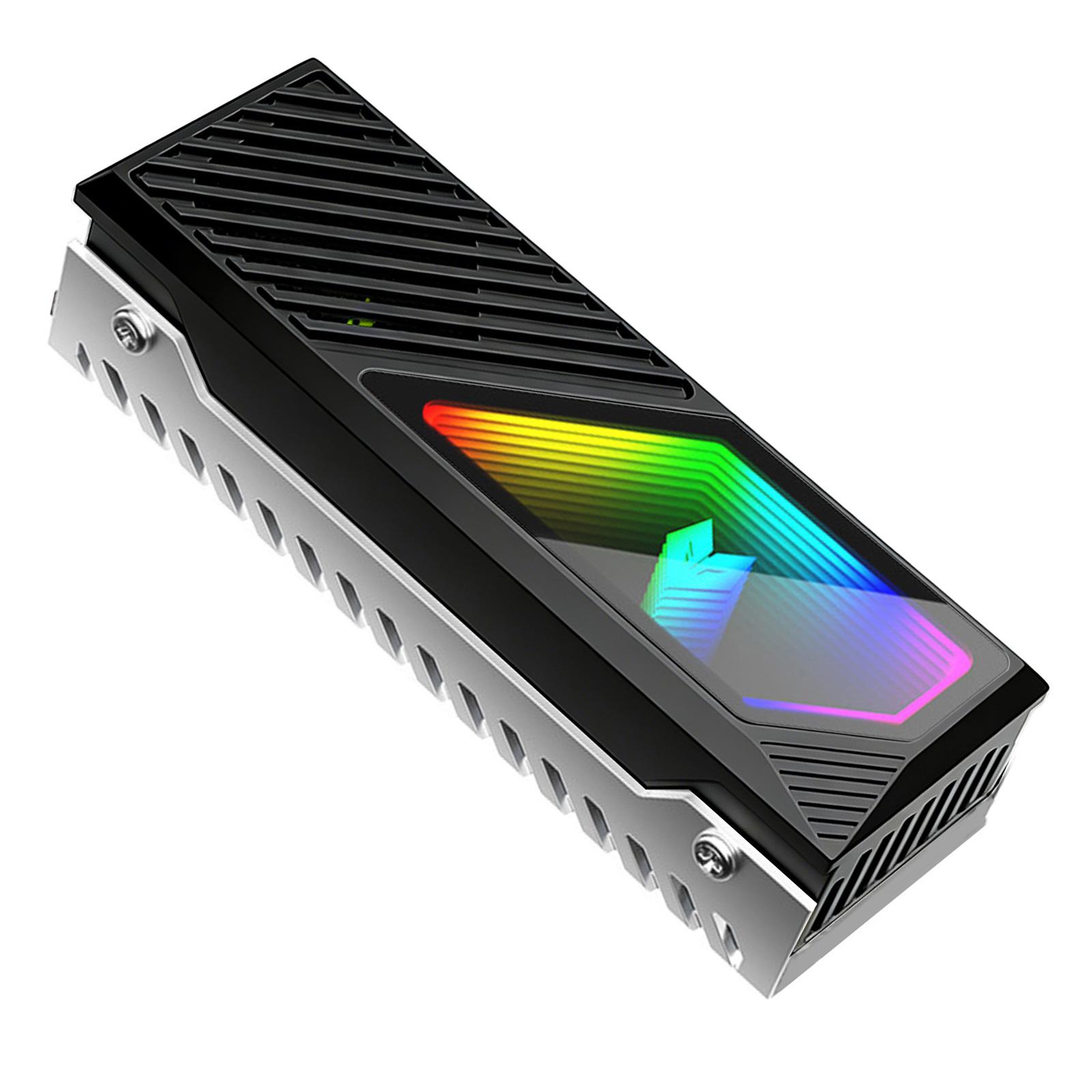Efficient Heat Dissipation Accessory for M.2 2280 SSD Equipped with Aluminum Heat Sink and Large Fan ARGB Lighting чёрный