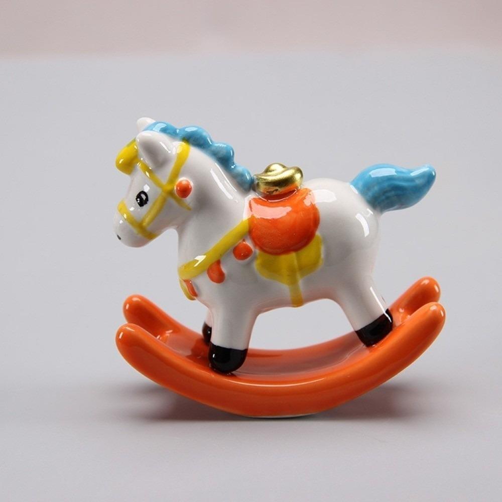

Creative Ceramic Horse Desktop Ornament Cartoon Horse Chinese Style Horse Statue Mini Horse Crafts Office Ornament оранжевый
