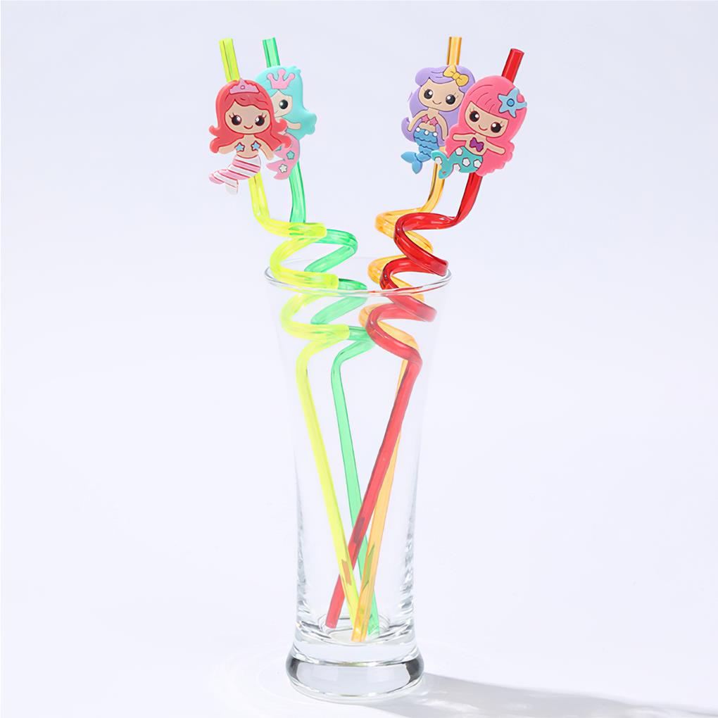 4 Pieces Silicone Straws Festival Party Milk Juice Coffee Tea Decor Straws Home Bar Kitchen Tableware Serveware