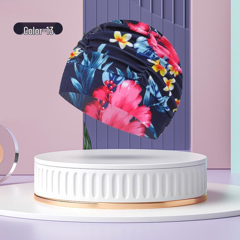 Unisex Adult Pleated Swim Cap – Fashionable, Non-Tightening with Hair and Ear Protection
