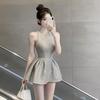 2026 Summer Chic Sleeveless Halter Mini Dress with Puffy Skirt