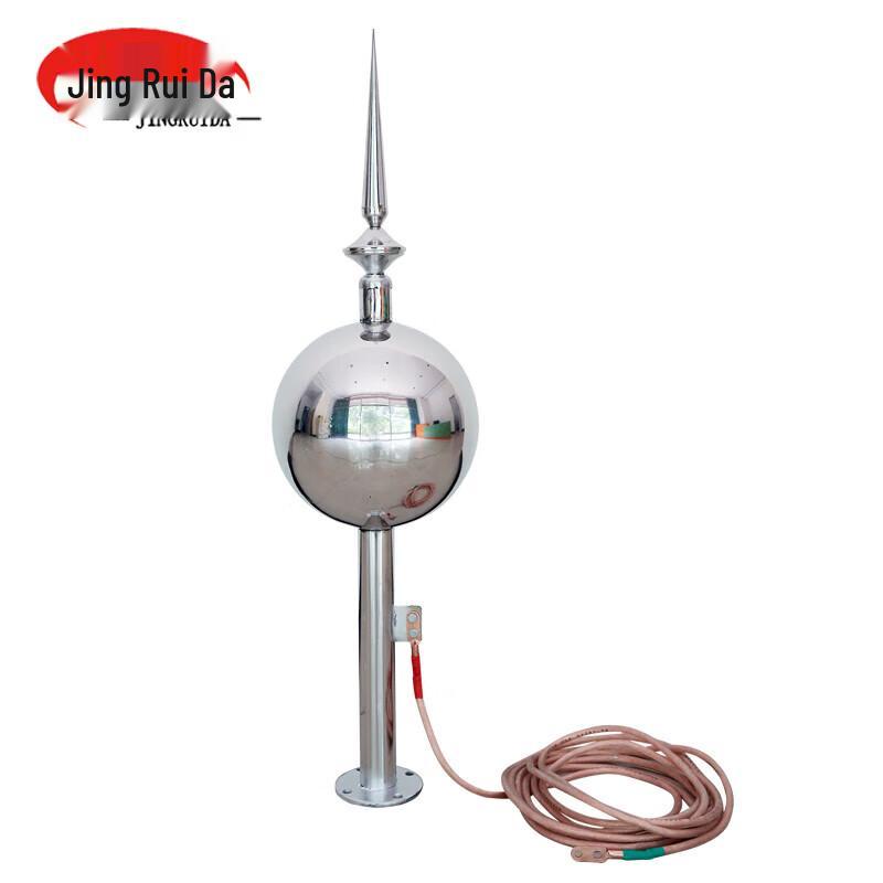 JINGRUIDA Stainless Steel Spherical ESE Lightning Rod with Grounding Kit