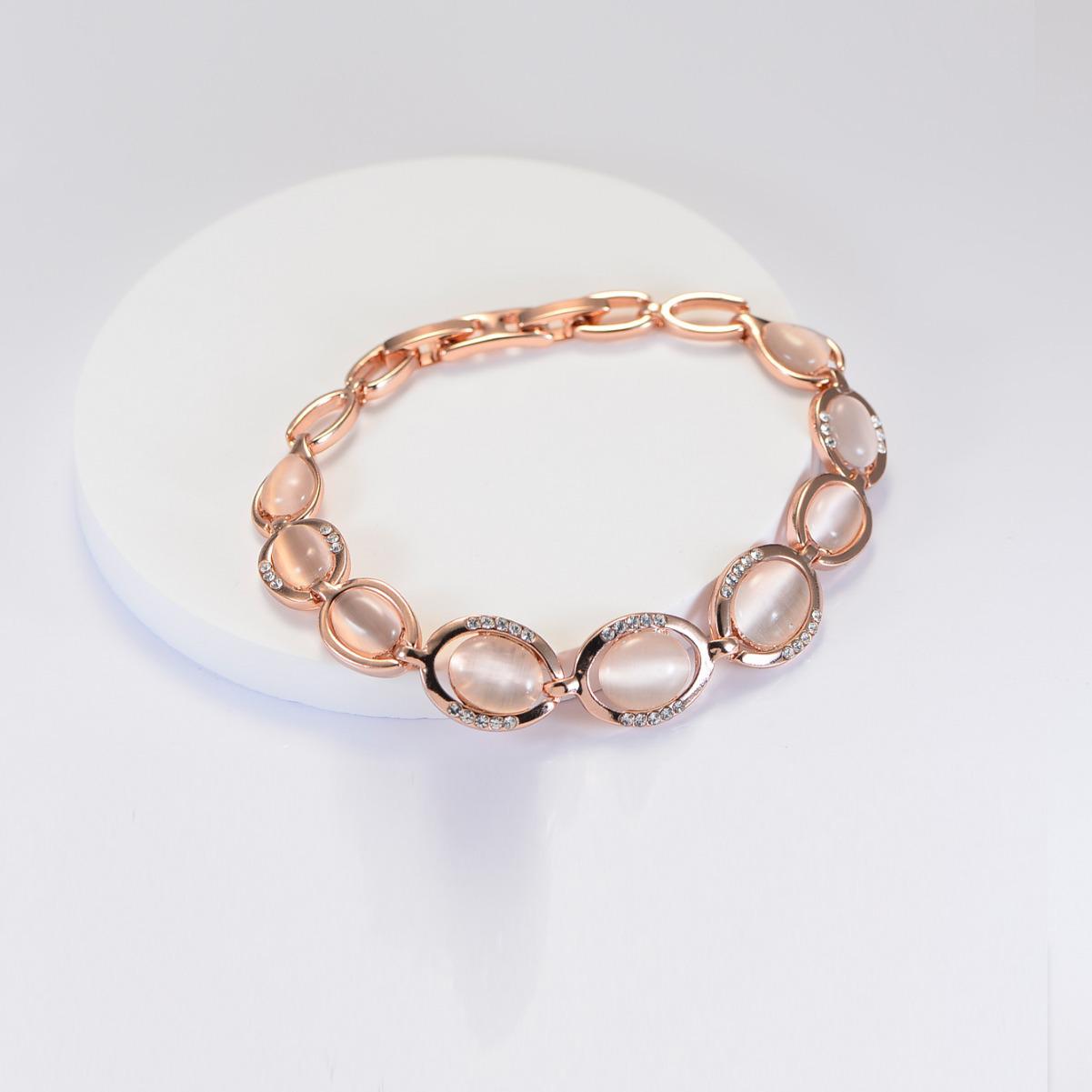 

Women s Rose Gold 18K Cat s Eye Stone Bracelet Jewelry 14K