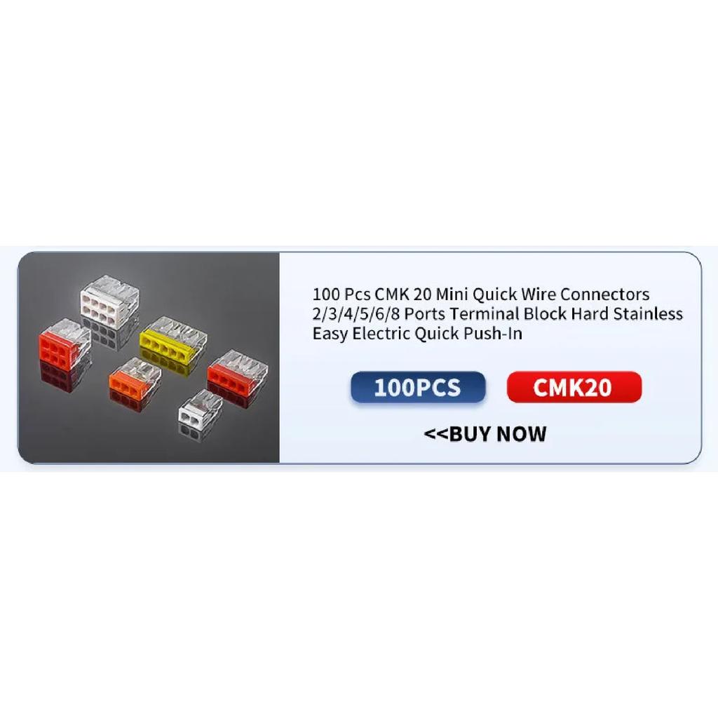 JINH 20Pcs CMK 64 Quick Connectors Fast for Flexible Connectivity Wires Compact Plug Mini Male Female Terminals Universal Blocks