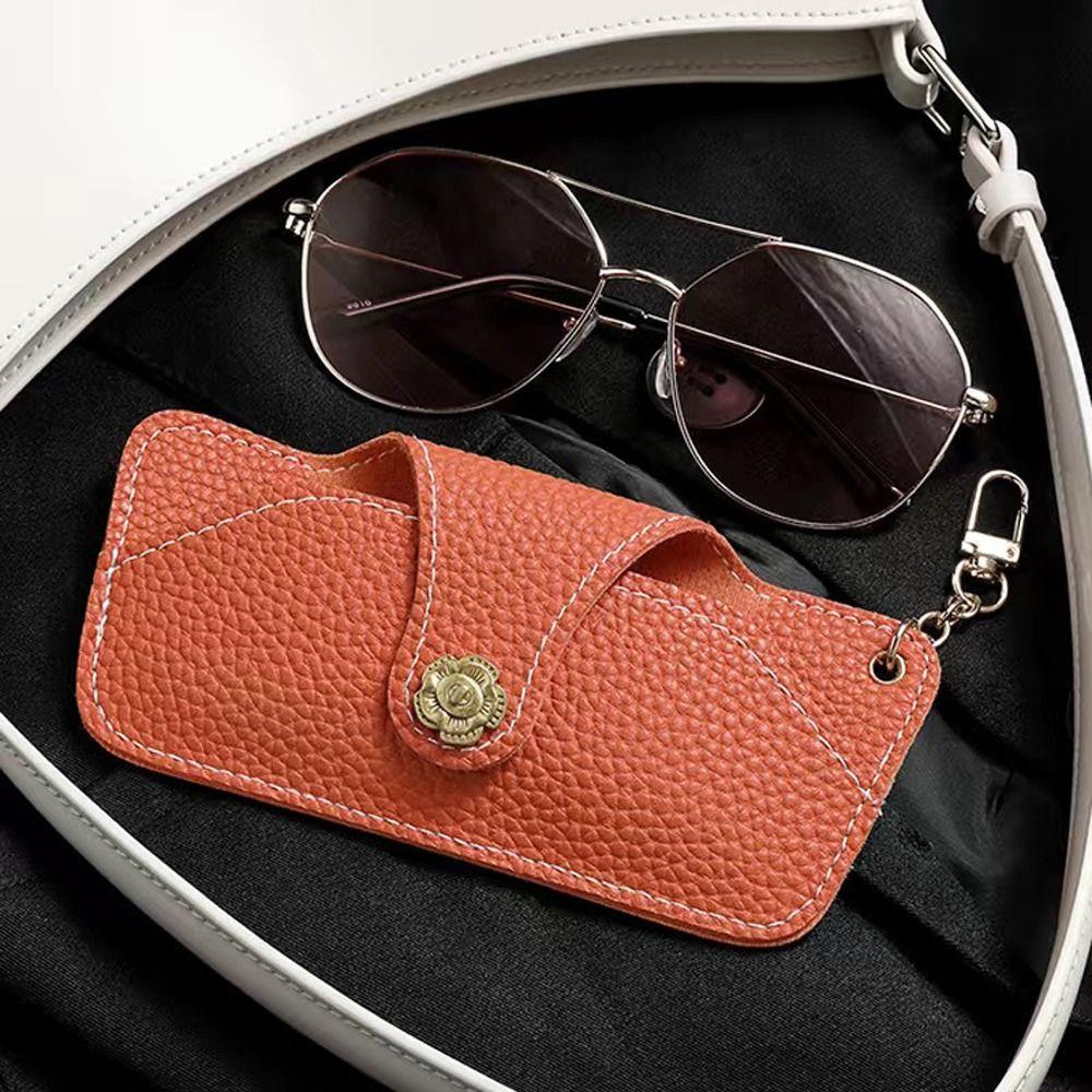 Holder Eyeglasses Protective Box PU Leather Sunglasses Bag Camellia Glasses Case Eyewear Holder