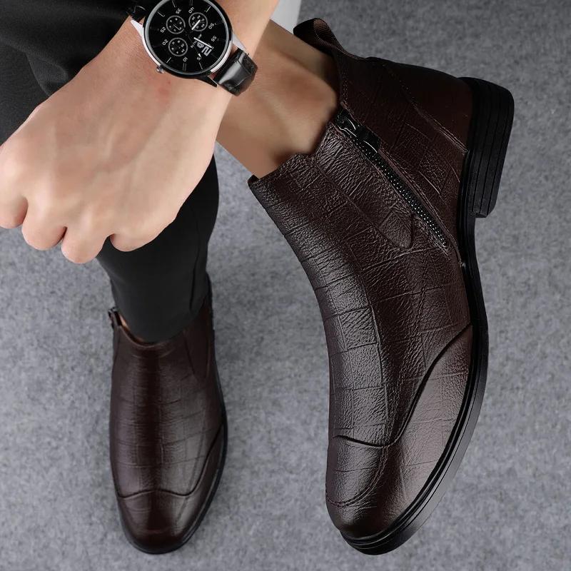 Styl Brytyjski Męska Moda Prawdziwa Skóra Podstawowe Buty Codzienne Biznesowe Buty Luksusowa Marka Buty do Sukni Ślubnej Outdoor Formalne Płaskie