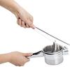 Pop Frog Stainless Steel Hand Potato Masher, Commercial Grade, with 3 Interchangeable Discs, Long Handle, for Crushing Potatoes, Chopping Noodles, Min