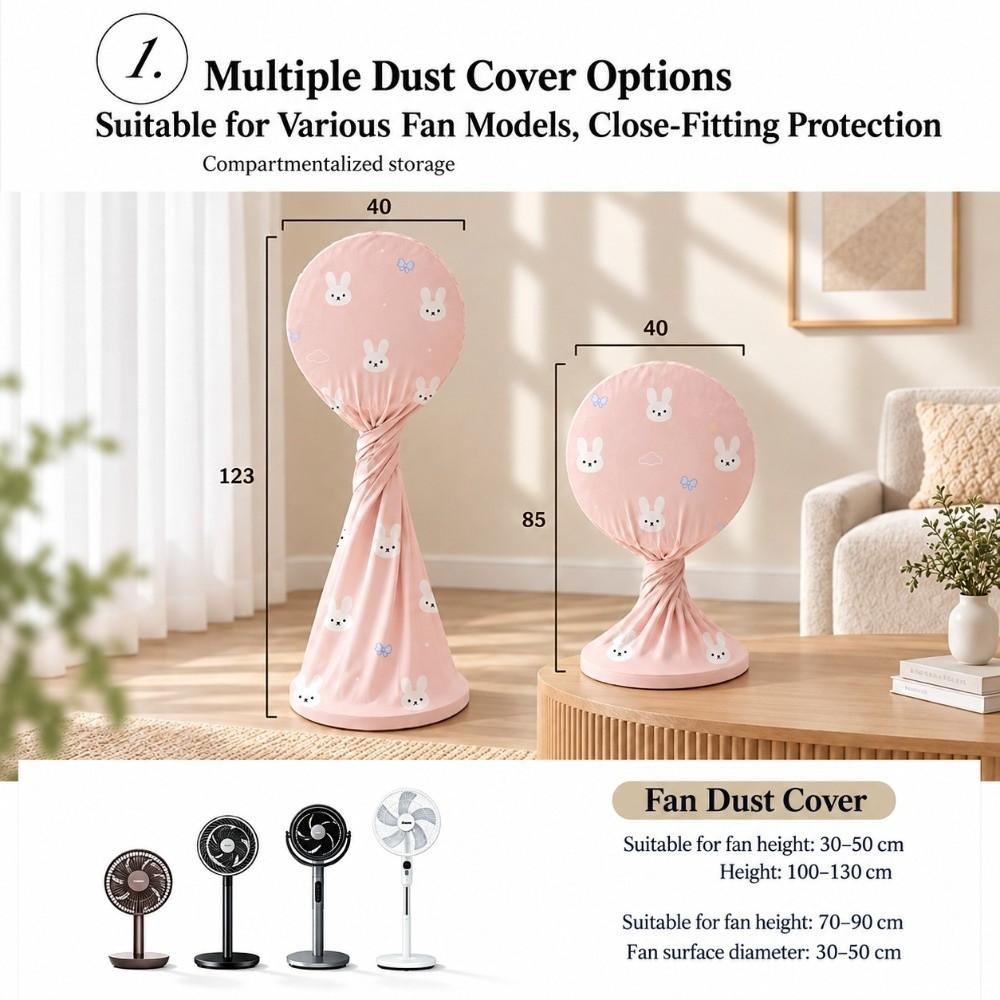 Rabbit Print Standing Fan Dust Cover Elastic Fan Dust-proof Sleeve Standing Fan & Tower Fan
