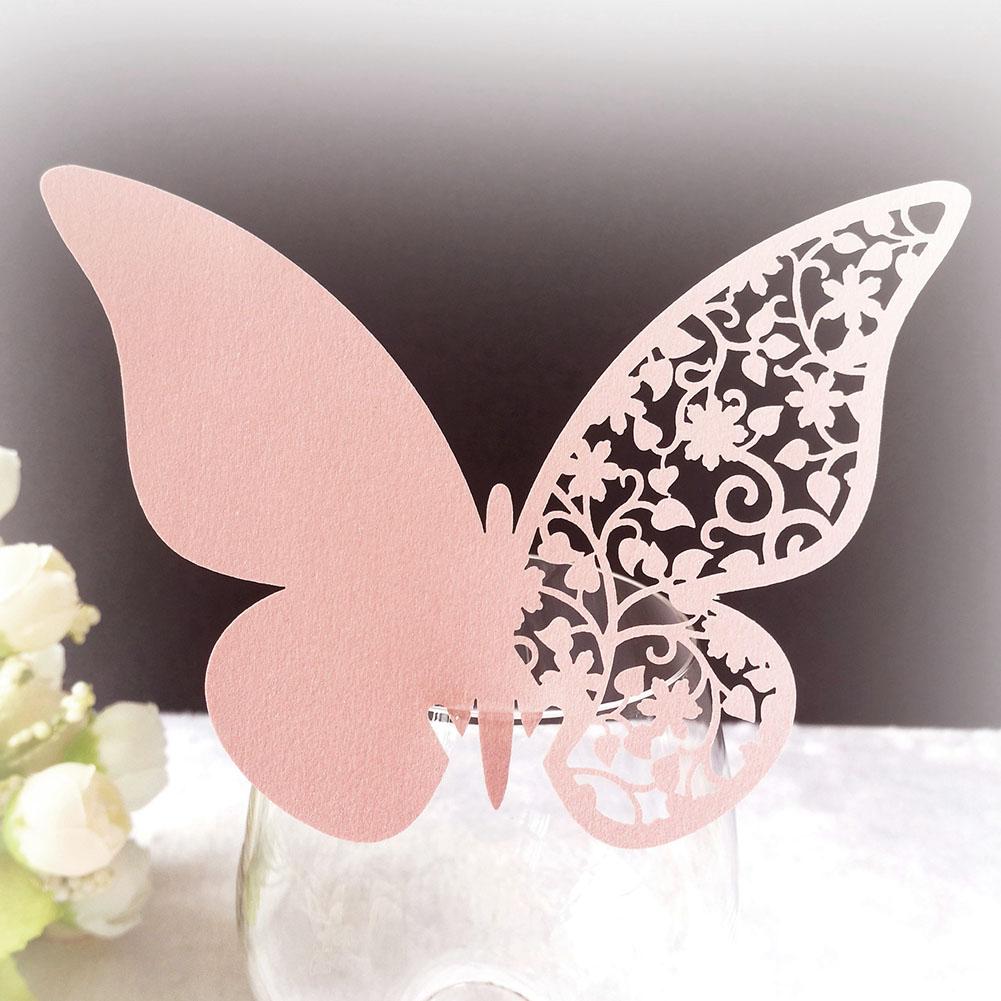 20pcs   Shape Wedding Hollow Name Place Cards For Wine Glass Table Decoration(White)