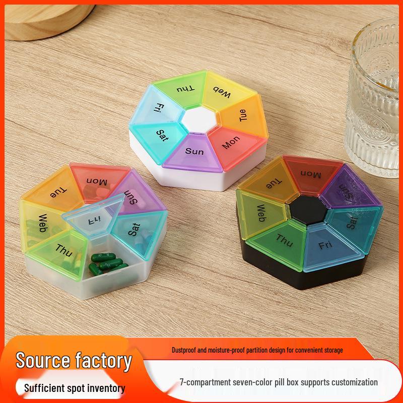 Compact 7-Day Waterproof Pill Organizer Box with 7 Compartments