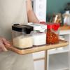 Fashion Transparent Body Large Capacity Washable Salt Pepper Sugar Container for Home Seasoning Rack