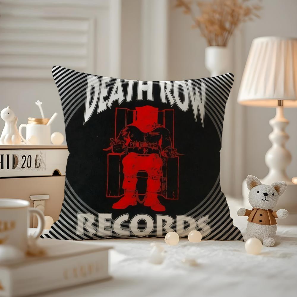 

D-Death Row Records Cushion Cover Anti-dustmite Pillowcase Invisible Zipper Silky Short Plush Sofa Cushion Cover 12x12Inch
