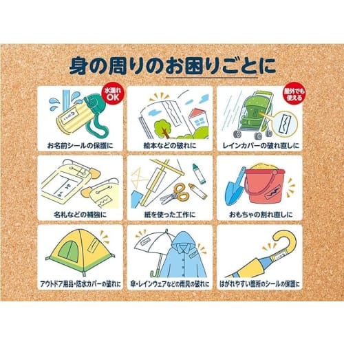 [Sold In a Box] Konishi Bond #05868 Protection/Repair Convenient Tape 25mm X 3M 10 Rolls Transparent Name Sticker Picture Book Tear Repair Rain Cover