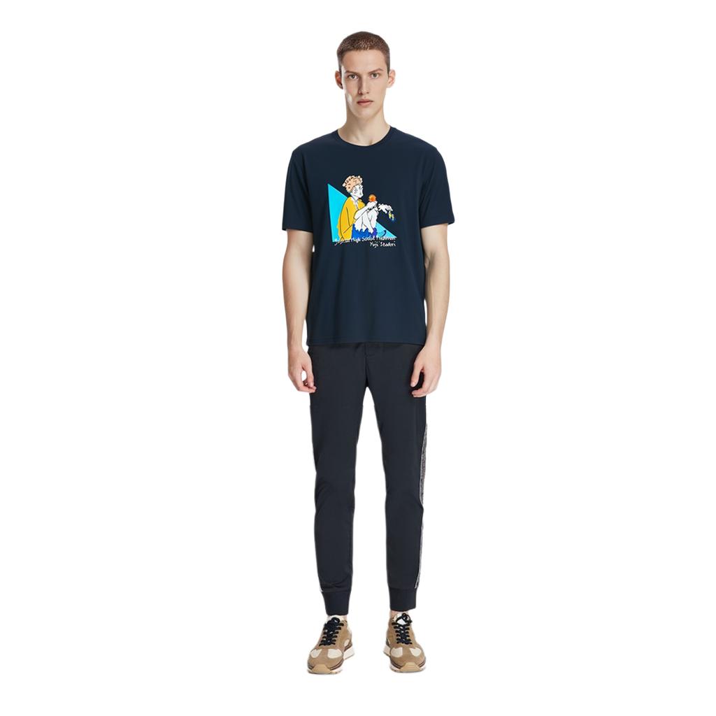 Uniqlo × Jujutsu Kaisen Collaboration Cartoon Print Crew Neck T-Shirt Unisex Tops Navy-Blue 440684-69