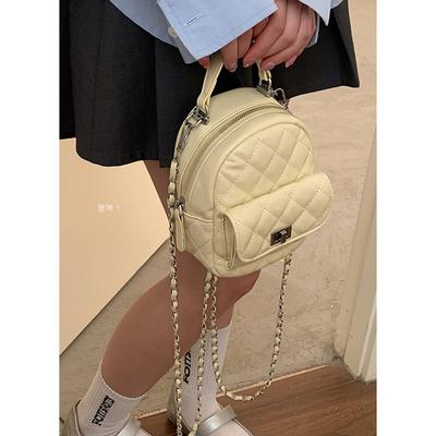 Modische Rhombus-Kettentasche Damen neue Mode kleiner Rucksack einfache Handtasche