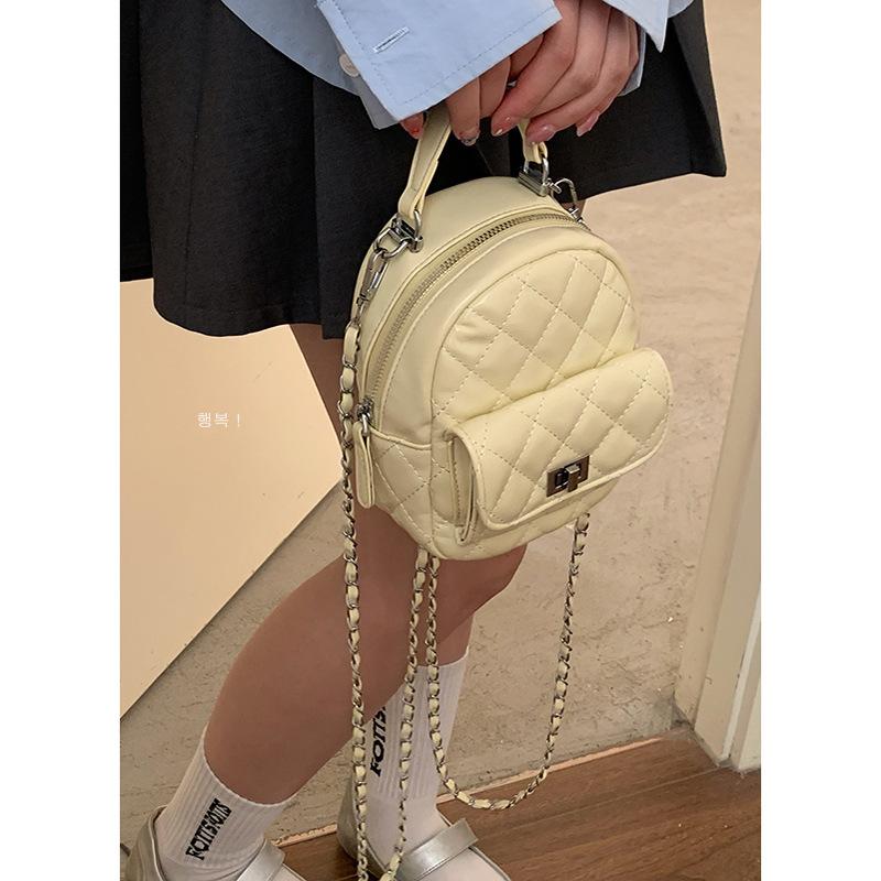 

Fashion rhombus chain bag women s new fashion small backpack simple handbag