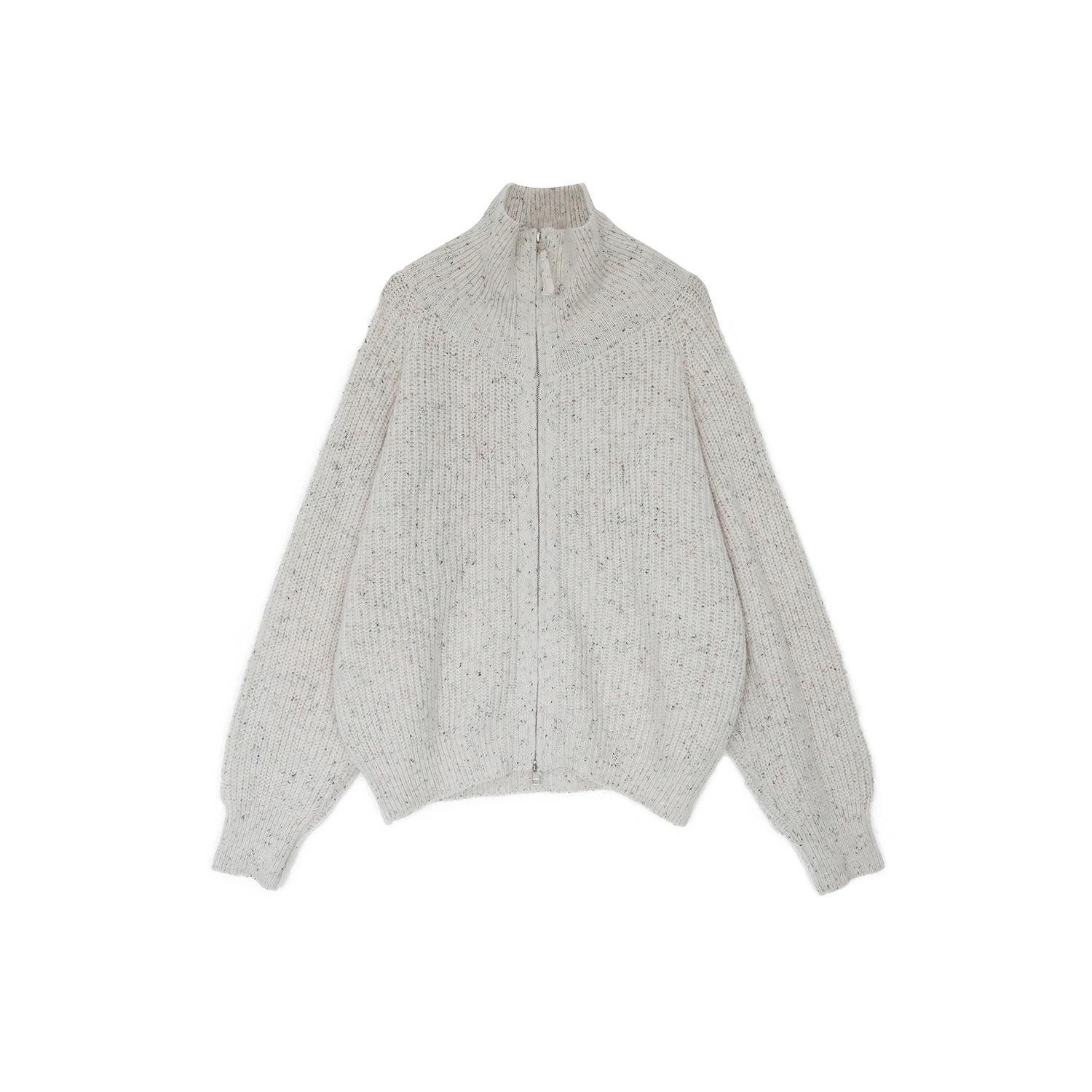 

Plus Size Women s Casual Wool Knit Double Zipper Stand Collar Sweater Jacket for Autumn and Winter. XL (60-90 kg)