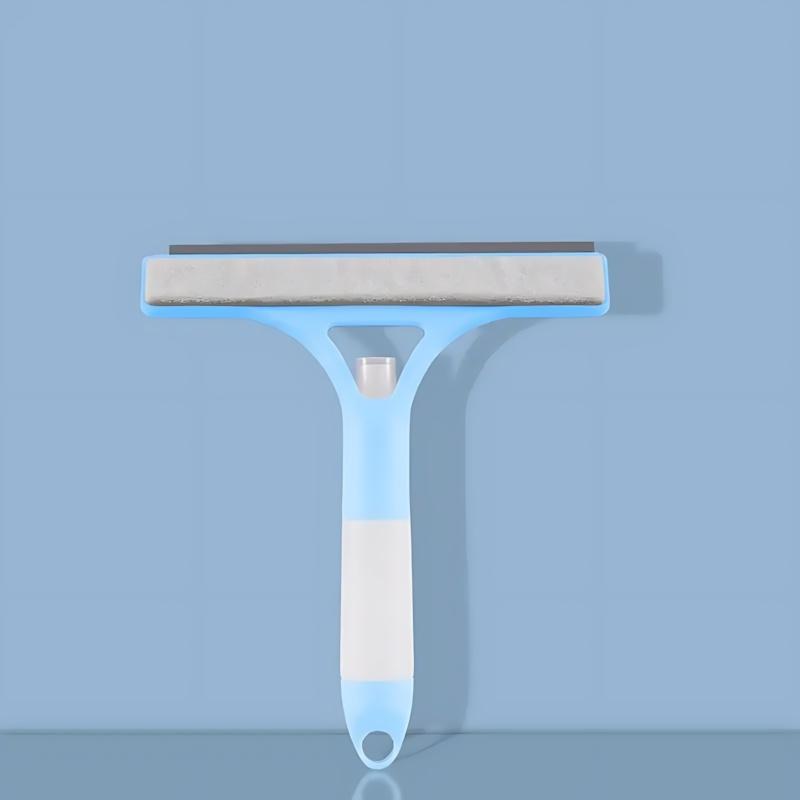 Handheld Window Cleaner with Water Sprayer, Short Handle Window Scraper for Strong Decontamination and Streak-Free Cleaning