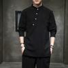 Herren Chinesischen Stil Hanf Hemd Baumwolle Leinen Tang-anzug Hanfu Retro Stehkragen Zen Kleidung Harajuku Tops Kleidung Männer kleidung