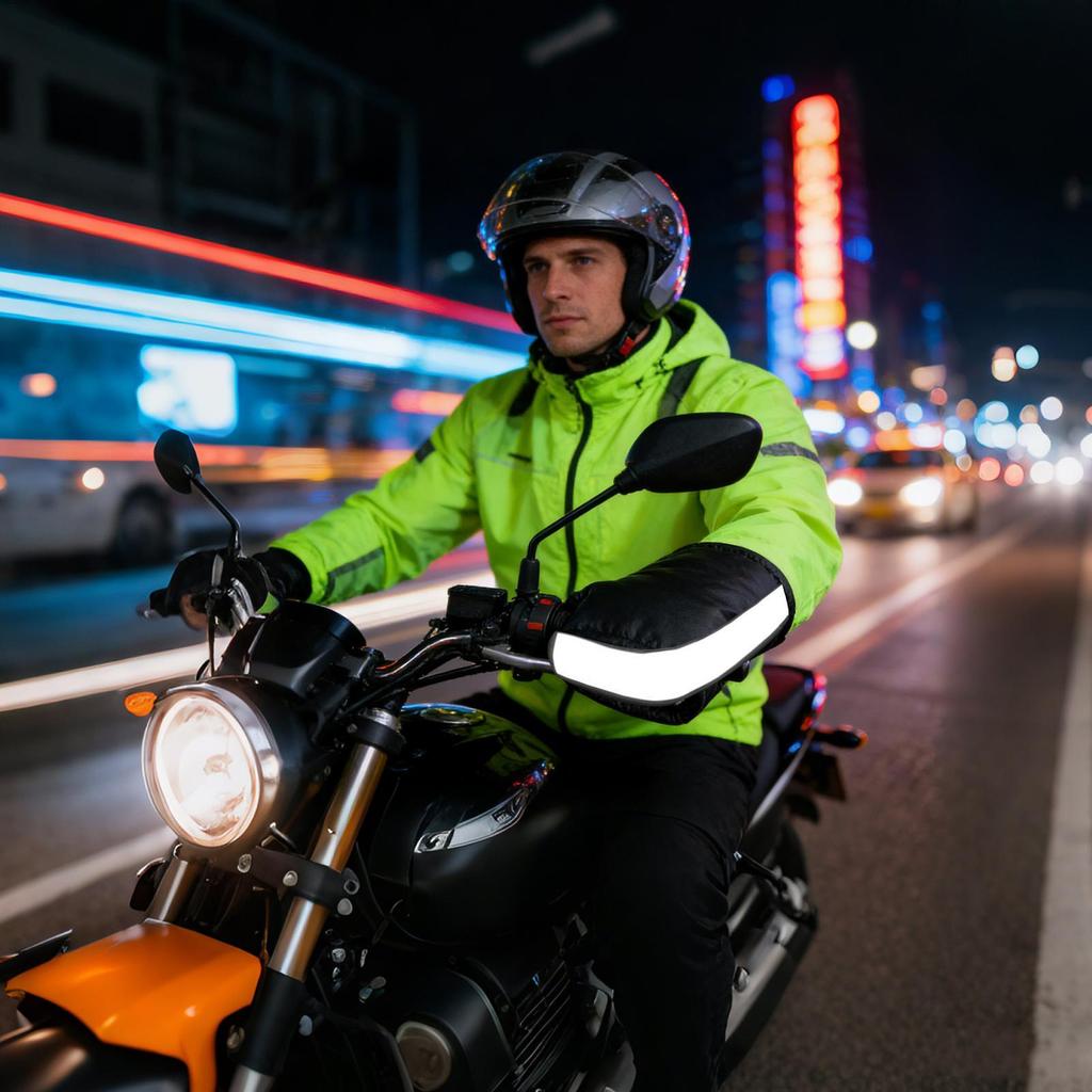 Motorcycle Handlebar Muffs PU Leather Waterproof Hand Warmers Snowmobile Handlebar Mittens Hand Guard For Men Women Winter Cold