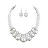 Pearl collarbone necklace, pearl necklace, earrings, bracelet set, three-piece jewelry for women