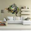 3D gebrochene Wand Dinosaurier Tiere Boden Wandaufkleber für Wohnzimmer Kinderspielzimmer Badezimmer Heimdekoration Wandkunst Aufkleber