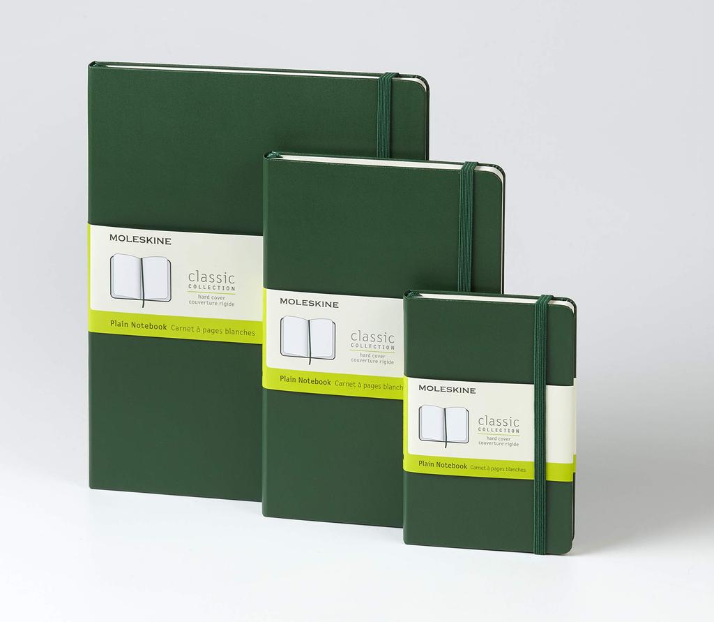 Moleskine Notebook Classic Notebook Hardcover Plain Large Size Wide X 21cm Myrtle Green QP062K15 (13cm Long)