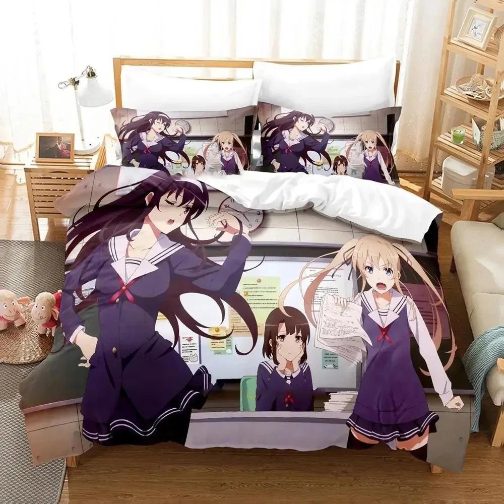 Anime Saekano How to Raise a Boring Girlfriend Bedding Set Boys Girls Twin Queen Size Duvet Cover Pillowcase Bed Boys Adult