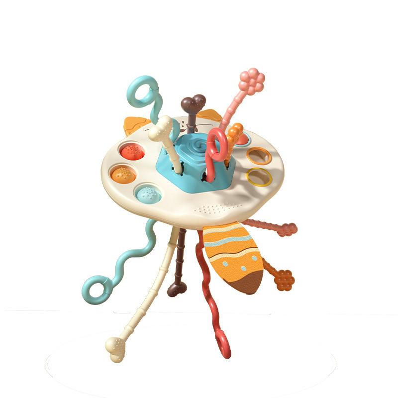 Toys Educational Toys Activity Development Pull String Silicone Teething Rattle Learning Toy Baby Sensory Montessori 6 12 Months