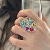 Adjustable Women Rings Irregular Shape Colored Stones Rings Creative Palette Rings  Jewelry Gift