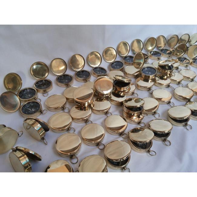 Antique Vintage Brass Nautical Pocket Compass 45mm Lot Of 100 Pcs Marine