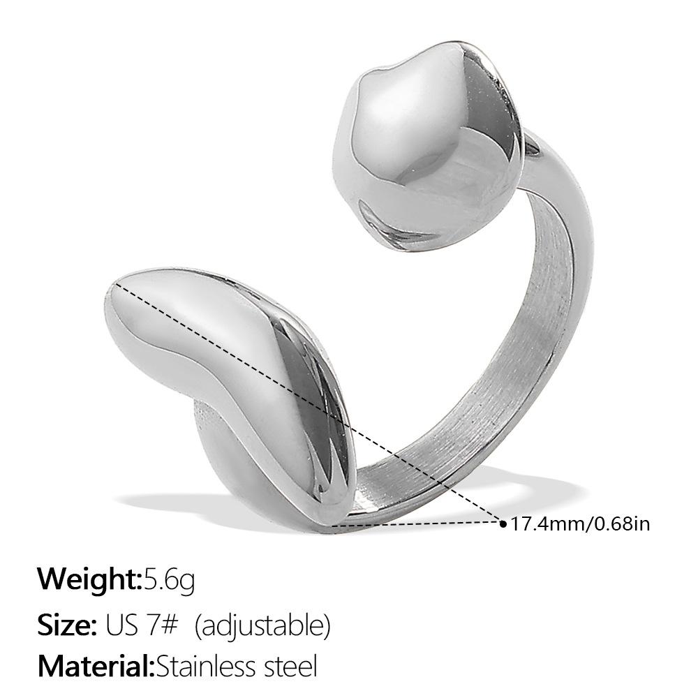 Hot Japanese and Korean Personality Couple Simple Plain Glossy Open Ring Stainless Steel Plated 18K Gold Versatile Ring