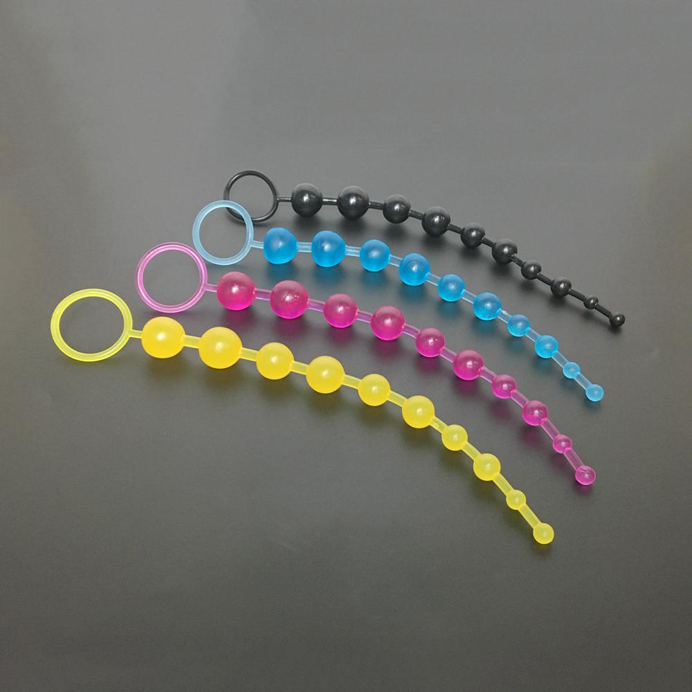 Neuer weicher Gummi-Anal-Plug-Perlen Langer Orgasmus Vagina Klitoris Zugring Kugel Hinternspielzeug Stimulator Sexspielzeug für Erwachsene Frauen