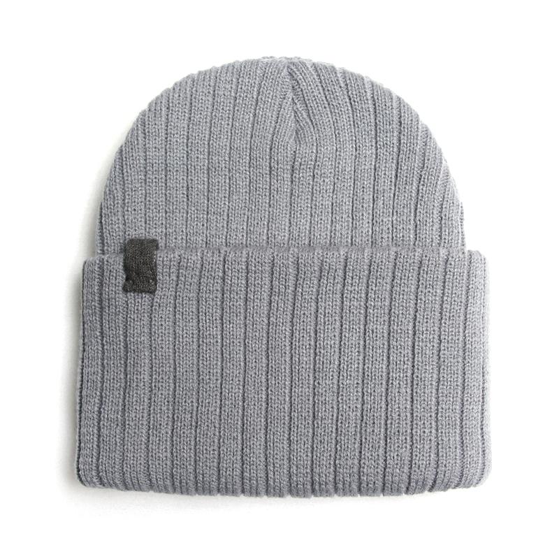 Leoswiopeu [Rush Off] Black Patch Beanie-Gray