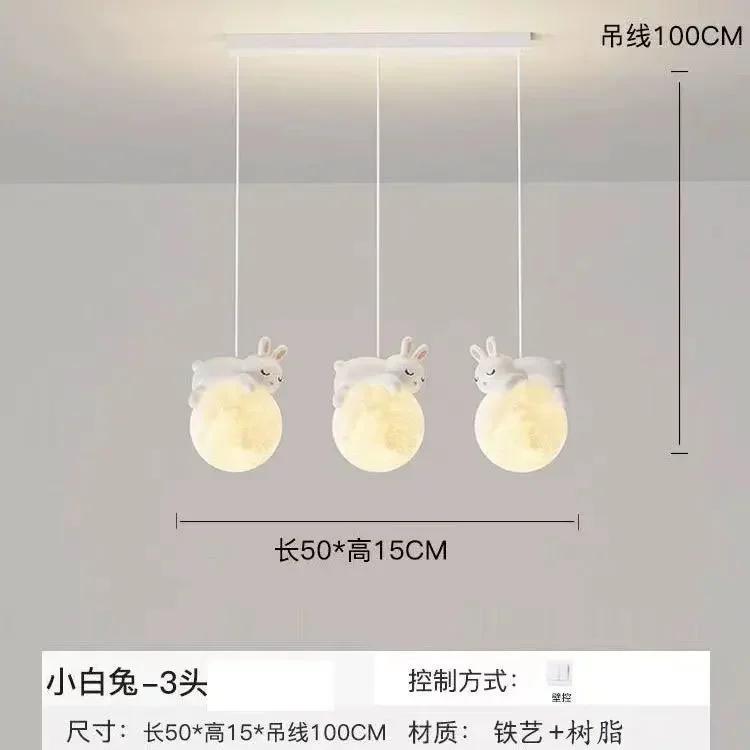 Nordic Minimalist Little Bear LED Pendant Lights Bedroom Bedside Children's Room Chandelier Home Decoration Hanging Lamp Fixture