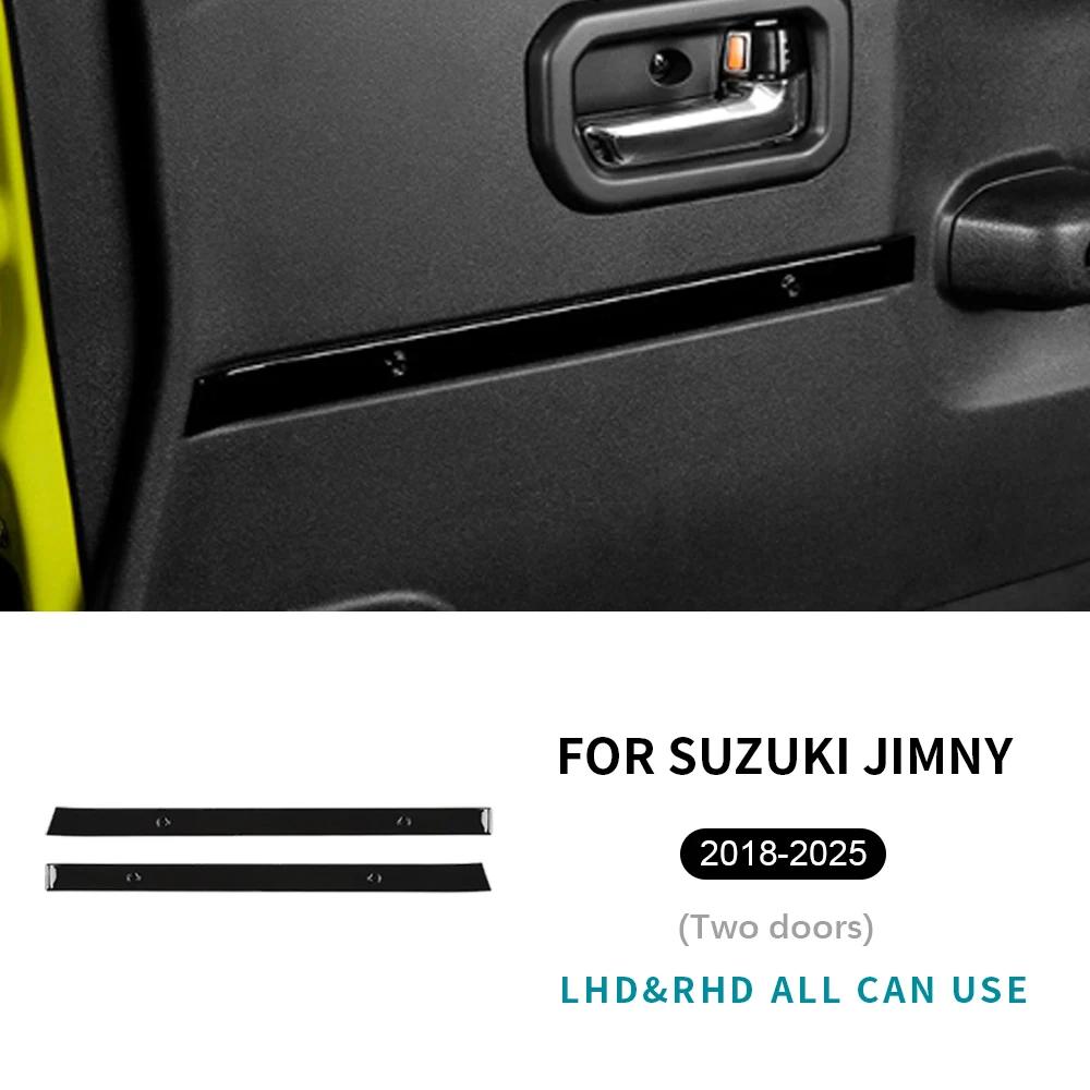 Car 3/5 Doors Panel Interior Sticker For Suzuki Jimny 2018 2019 2020 2021 2022 2023 2024 2025 ABS Carbon Fiber Glossy Black. 3-Doors Black
