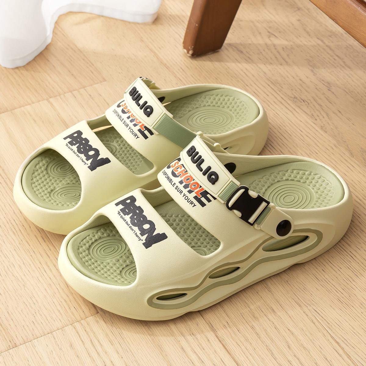 Men s Trendy Printed Slides: Summer Outdoor & Indoor Sports Style Slip-Ons 44-45