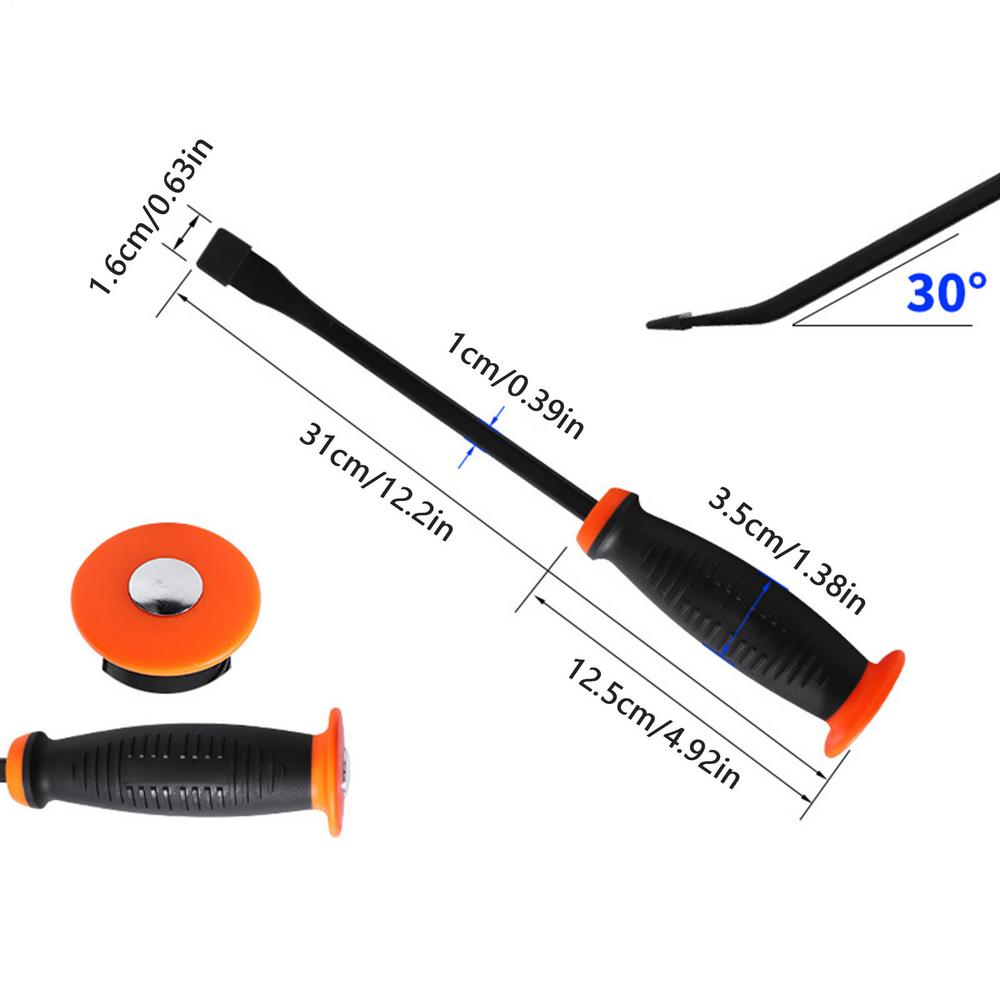 Pry Bar Multipurpose Prying Crowbar Heavy Duty Nail Puller Lifting Prybar Tool with Strike Cap for Home and Garage Maintenance 12 Inch