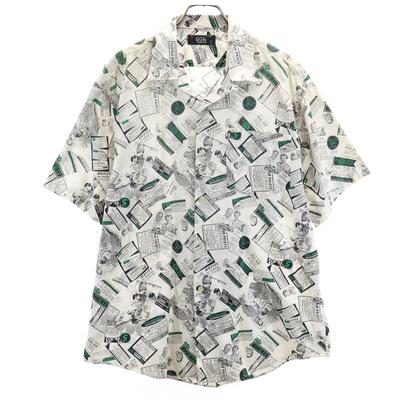 CITY CATS Overall Handle Short Sleeve Open Collar Shirt L Off White Men's Used