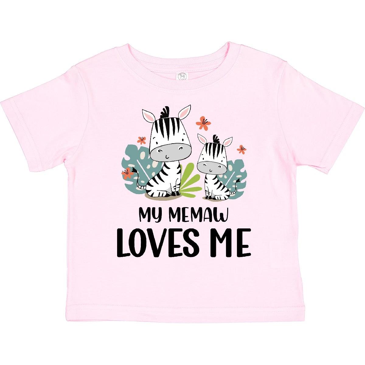 Inktastic Zebra My Memaw Loves Me Toddler T-Shirt Grandma Grandmother Grandchild 140