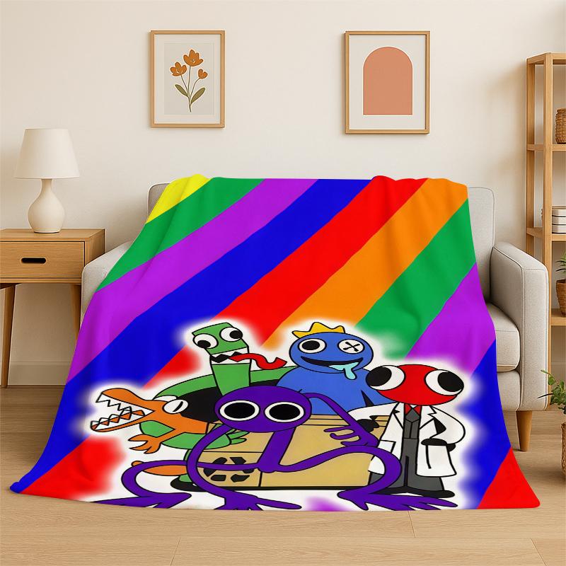 

Game R-Rainbow Friends Cartoon Flannel Blanket Soft Warm Throw Blanket for Bedroom Living Room Bed Travel Camping Picnic Kid 75x90cm