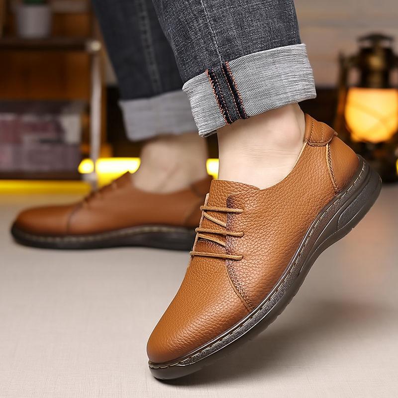 Fashion Low-Top Men's Leather Shoes Lace Up Yellow Platform Price Size 45 Designer Luxury Sale Fashion 2025 Cowhide Pu Male Casual Shoe
