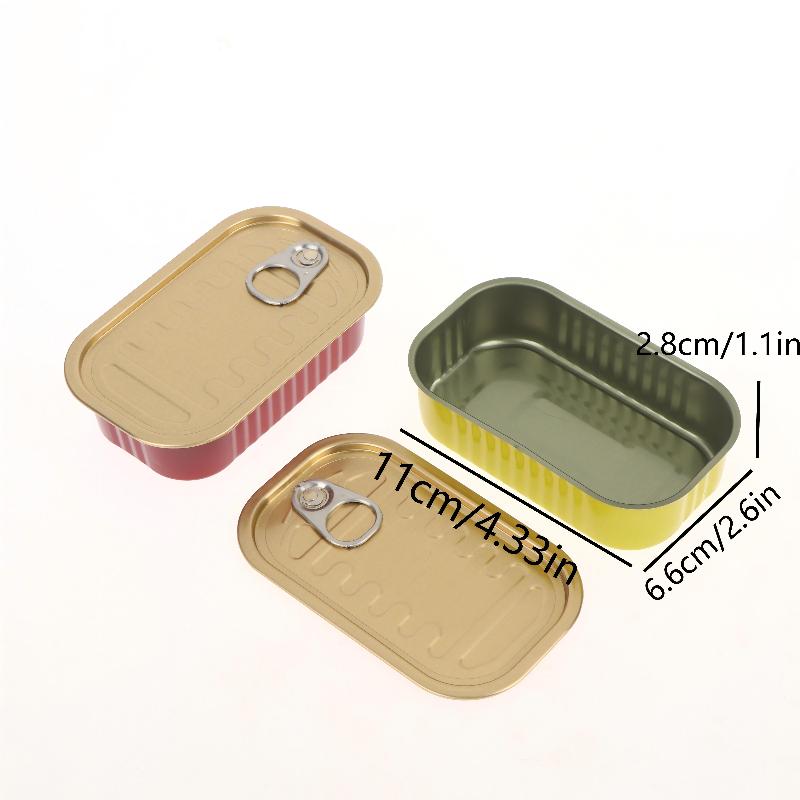 2 Stück Metall Rechteckig Leer Mini Blechdose Versiegelte Lebensmittel Dose Mit Zugring Deckel Mehrzweck Kleiner Organizer Aufbewahrungsbox