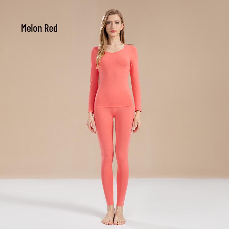 

Жіночий осінній комплект з чистої бавовни однотонного кольору: Легкий светр та штани - М який базовий шар для дівчат-студенток, Тонка тепла білизна для осені/зими. XL (120-140 lbs)